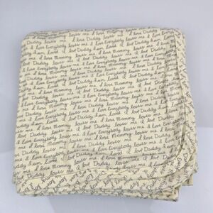 Old Navy Newborn Essentials Cotton Receiving Blanket Cream Script I Love Mommy